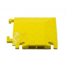 Load image into Gallery viewer, 90 Degree Left Turn for FL2X1.75, 2-Channel Fastlane Drop-Over Cable Protector, Yellow — image 2 of 3