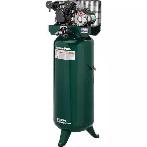 Grizzly PRO G0954 - 60-Gallon 3 HP Stationary Air Compressor