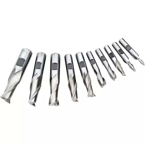 Grizzly G9757 - HSS 2 Flute End Mills, 10 Pc. Set