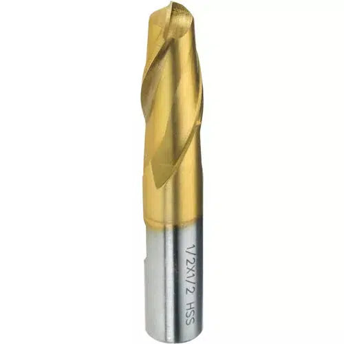 Grizzly G9882 - TiN Coated Ball End Mills - 1/2