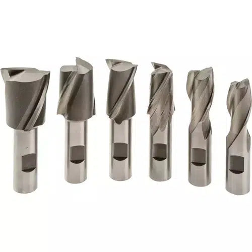 Grizzly G9893 - 6 pc. End Mill Set - 2 Flute, Large