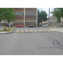 Load image into Gallery viewer, 4 ft Easy Rider Speed Bump, Recycled Rubber, Yellow/Black — image 8 of 9