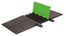 Load image into Gallery viewer, ADA 5-Channel Guard Dog® Cable Protectors for 1.325" Lines, SafeRay™ Hi-Viz Green Lid/Black Base - GD5X125ADAFLG/B
