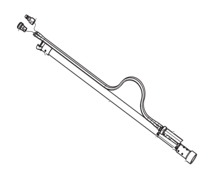 Graco 50 ft Pneumatic Blast Control Extension - Brass Nozzle Holder & Brass 2-prong