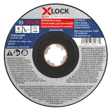 Load image into Gallery viewer, Bosch 6 In. x 1/16 In. X-LOCK Arbor Type 1A (ISO 41) 60 Grit Fast Metal/Stainless Cutting Abrasive Wheel