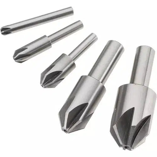 Grizzly H2995 - 5 pc. 6 Flute Countersink Set - 82 Degrees