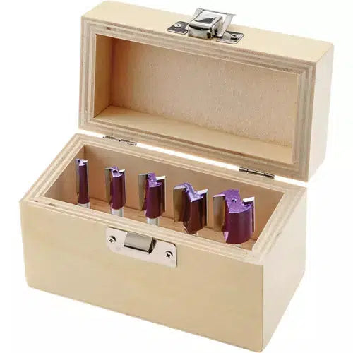 Grizzly H5535 - Deluxe Straight Bit 5 pc. Set, 1/4