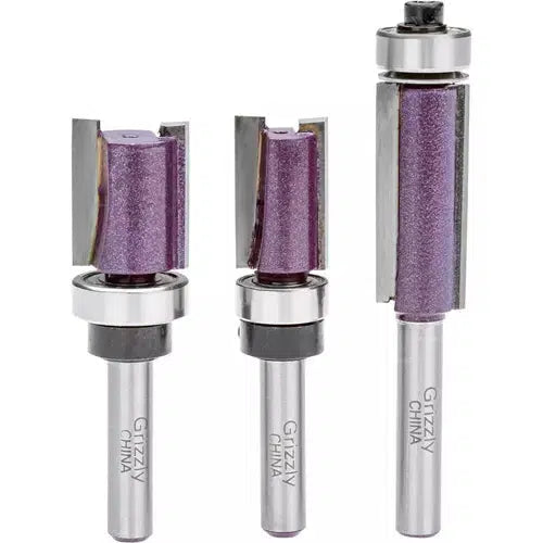 Grizzly H5566 - Straight Flush Trim 3 Pc. Set, 1/4
