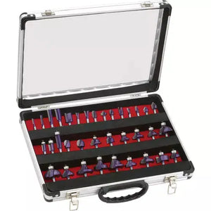Grizzly H6159 - 35-Pc. Router Bit Set with Aluminum Case, 1/4" Shank