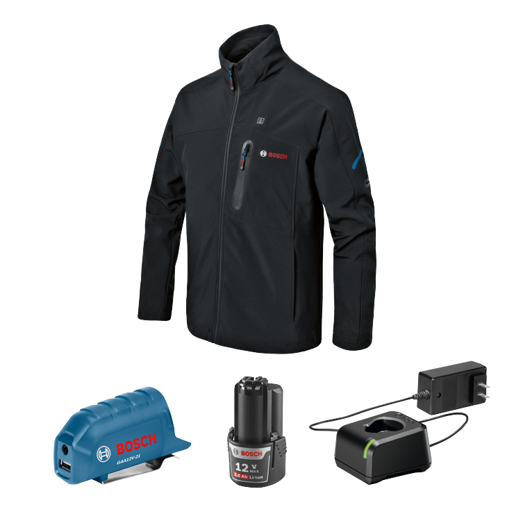 Bosch 12V Max Heated Jacket Kit with Portable Power Adapter - Size 3X Large