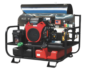 Pressure-Pro Pro-Super Skid Series 3500 PSI @ 8.0 GPM General Pump V-Belt Drive Honda Engine Hot Water Gas Pressure Washer