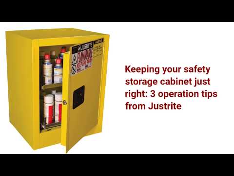 Justrite 23 Gallon, 1 Shelf, 2 Manual Close Doors, Flammable Cabinet, Sure-Grip® EX Under Fume Hood, Light Neutral - 883607