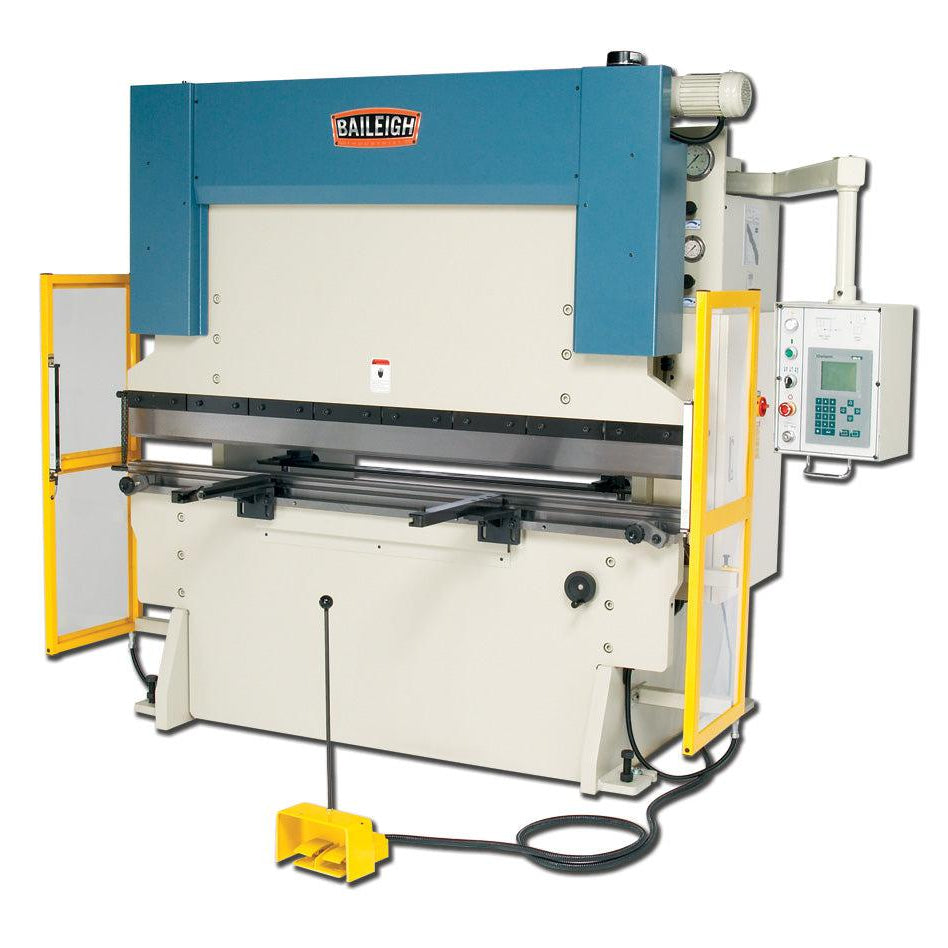 Baileigh Industrial 220V 3Phase 90 Ton Hydraulic Press Brake With Delem CNC Control. Gap Between Housings is 61"