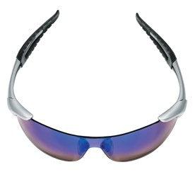 MCR Safety Glasses IA1 Series, Silver Frame, Blue Diamond Mirror Lens 1/EA