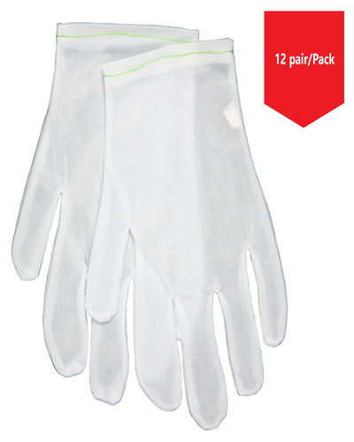 MCR Safety 8710 - Reversible/Hemmed Nylon Inspectors Gloves - 12Pr/Pk