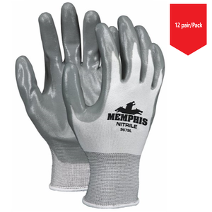 MCR Memphis 9679 Nitrile Coated Palm and Fingers - 12Pr/Pk