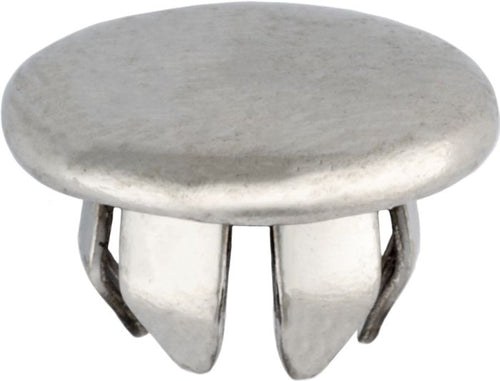 METAL PLUG BUTTON 1-1/2 HOLE NICKEL PLTD