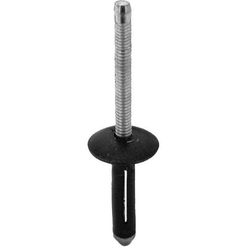 Auveco® 17639 Split-Type Rivet, 1/4 in Dia x 3/16 to 3/8 in Grip Range, Aluminum, Black