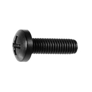 Auveco® 21608 Phillips Pan Head License Plate Screw, M6 x 1 mm x 20 mm L, Nylon, Black