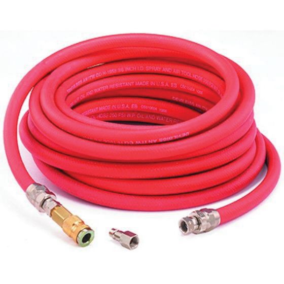 DevilBiss® 220004 3-Piece Reusable Air Hose Assembly, 50 ft, 5/16 in ID x 5/8 in OD, Synthetic Rubber