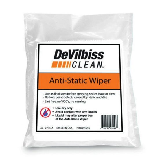 DevilBiss® DeVilbiss CLEAN™ 803553 Anti-Static Wiper, Fabric, White, Case Packing