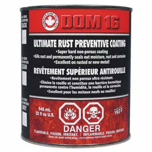 DOMINION SURE SEAL DOM16Q DOM16 Series Ultimate Rust Preventative Coating, 6 qt Can, Black, Liquid