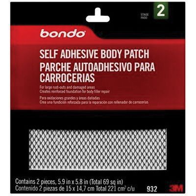 Bondo™ 932 Self-Adhesive Body Patch, 5.9 x 5.8 in, Metal