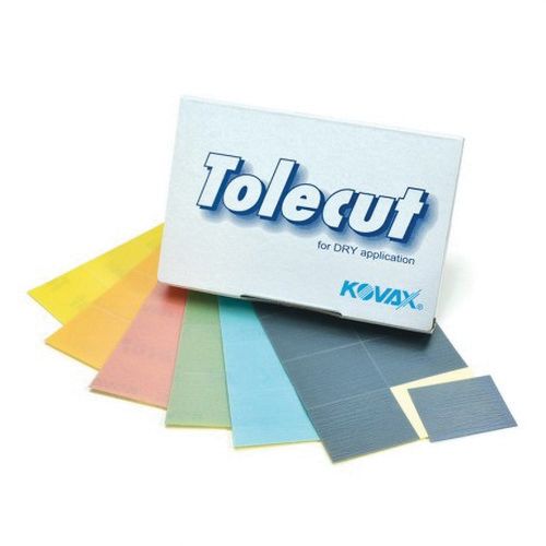 KOVAX® Tolecut® 191-1527 8-Cut File Sheet, 70 mm W x 114 mm L, 800 Grit, Dry, Stickon (PSA) Attachment, Yellow