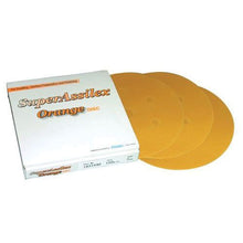 Load image into Gallery viewer, KOVAX® Super Assilex® 193-1540 Sanding Disc, 6 in Dia, 1200 Grit, Orange, Dry, Hook and Loop Attachment, 7 Holes