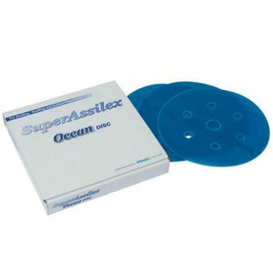 KOVAX® Super Assilex® 193-1545 Sanding Disc, 6 in Dia, 360 Grit, Ocean, Dry, Hook and Loop Attachment, 7 Holes