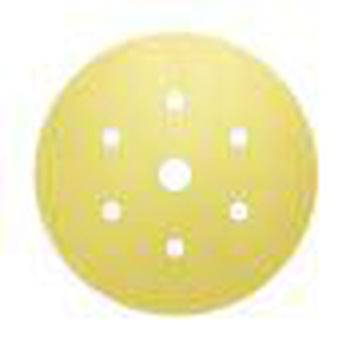 KOVAX® Yellow-Film 779-1000 High Performance Abrasive Disc, 6 in, 7 Holes, 1000 Grit, Super-Tack Attachment, Yellow