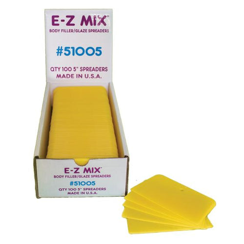 E-Z Mix® 51005 Body Filler/Glaze Spreader, 5 in, Plastic, Yellow