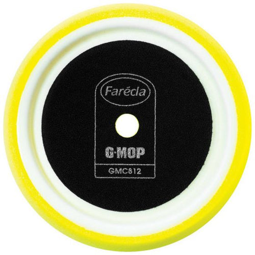 Farecla G MOP GMC812 Compounding Pad, 8 in Dia, Hook and Loop Attachment, Foam Pad, Yellow
