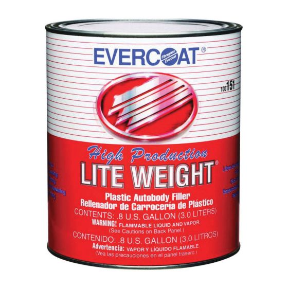 EVERCOAT® LITE WEIGHT® 100151 High Production Plastic Body Filler, 3 L Can, Gray, Paste