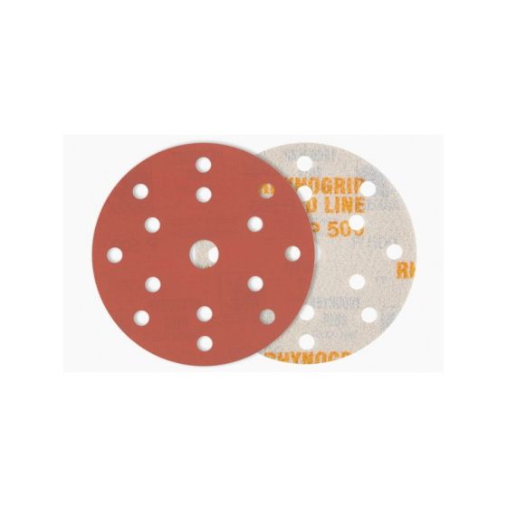 INDASA Medallion™ 320-180 Rhynogrip Red Line XL Abrasive Solid Disc, 3 in Dia, 180 Grit