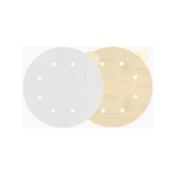 INDASA 50-150 Rhynostick White Line Abrasive Solid Disc, 5 in Dia, 150 Grit