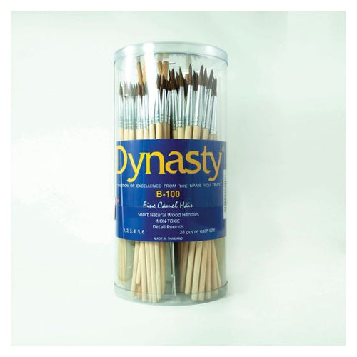 ANDREW MARK B-100 Watercolor Brush Assortment, 1 to 6 in Brush, Wood Handle