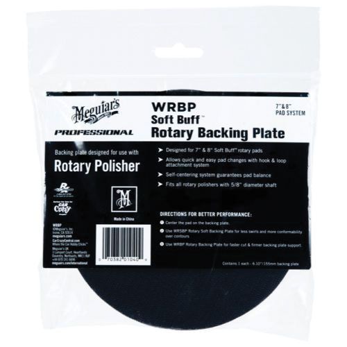Meguiar's® Soft Buff™ WRBP Rotary Backing Plate, 7 or 8 in Dia, 5/8 in Arbor/Shank, Hook and Loop Attachment