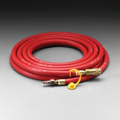 3M™ 07035 Straight Supplied Air Respirator Hose, 1/2 in Dia x 100 ft L, Rubber, Red