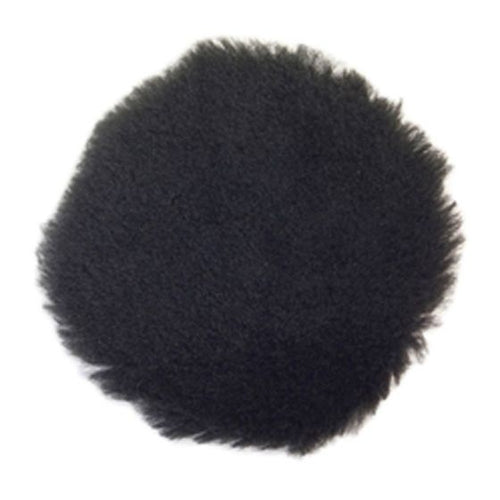 Norton® 03670 Buffing Pad, 3 in Dia, Hook and Loop Attachment, Natural Lambswool Pad, Black
