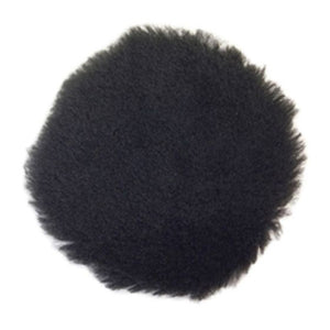 Norton® 03670 Buffing Pad, 3 in Dia, Hook and Loop Attachment, Natural Lambswool Pad, Black