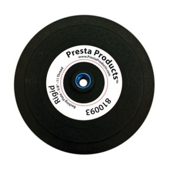 Presta 810093 Rigid Pad Backing Plate, Use With: Beveled Foam Pads (Hook and Loop)