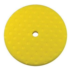 Presta 890136 Single Sided Medium Cutting Pad, 9 in Dia, Hook and Loop Attachment, Foam Pad, Yellow