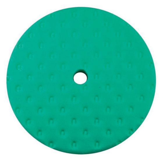 Presta 890137 Single Sided Light Cutting Pad, 9 in Dia, Hook and Loop Attachment, Foam Pad, Green
