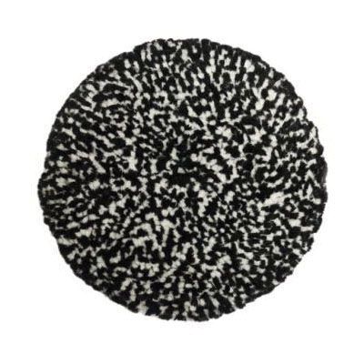 Presta 890146 Compound Pad, 9 in Dia, 1-1/2 in THK, Hook and Loop Attachment, Wool Pad, Black and White