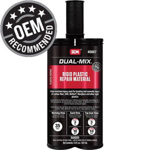 Dual-Mix™ 40887 Rigid Plastic Repair Material, 7 oz Cartridge, White, Liquid, 35 min Application