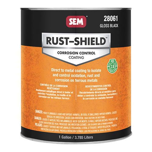 Rust Shield™ 28061 2800 Rust Shield Coating, 1 gal, Gloss Black, 250 sq ft Coverage, 24 to 48 hr Curing