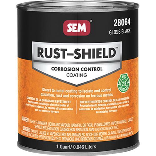 Rust Shield™ 28064 2800 Series Corrosion Control Coating, 1 qt Can, Gloss Black, 250 sq-ft/gal Coverage