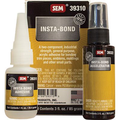 SEM® Insta-Bond™ 39310 2-Component Adhesive Kit, 1 oz (39311) and 2 oz (39322) Bottle, Clear