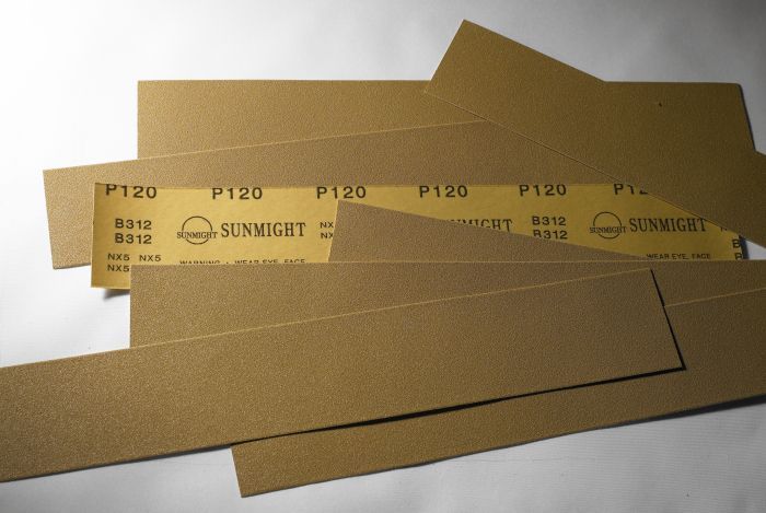 Sunmight Gold 05406 Open Coated Grip File Sheet, 2-3/4 in W x 16-1/2 in L, P80 Grit, Velcro Attachment